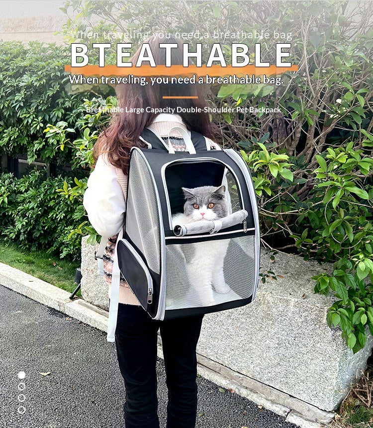 Breathable Panoramic Pet Carrier Backpack for Small Cats and Dogs