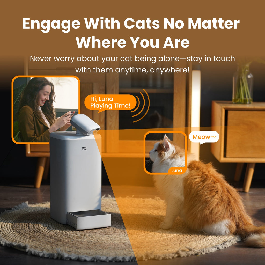 Smart Cat Feeder with 360° Camera & Laser Toy