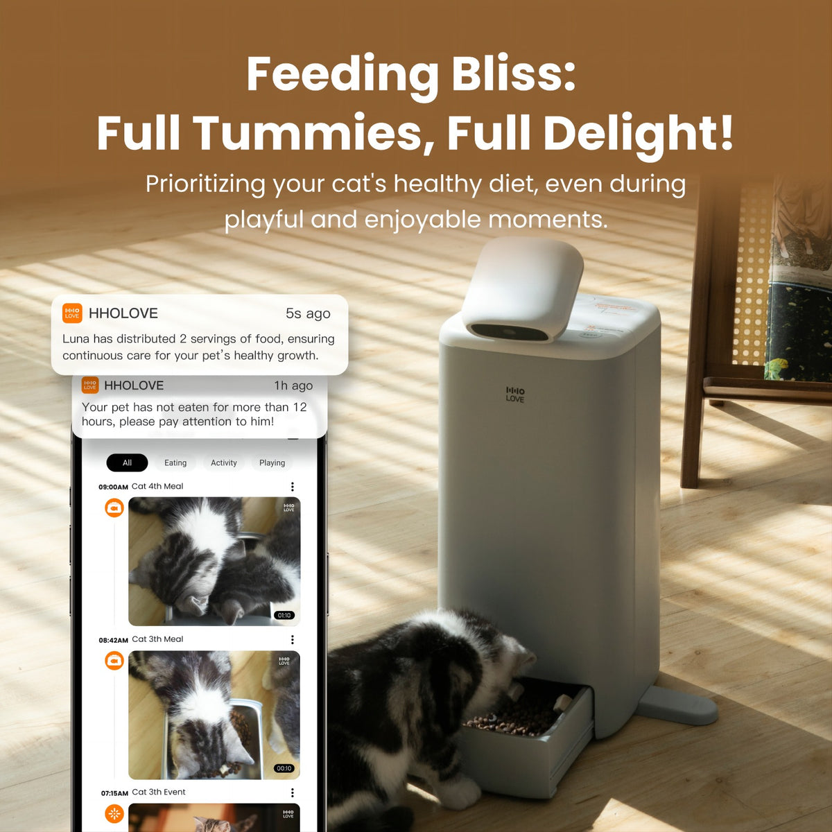 Smart Cat Feeder with 360° Camera & Laser Toy