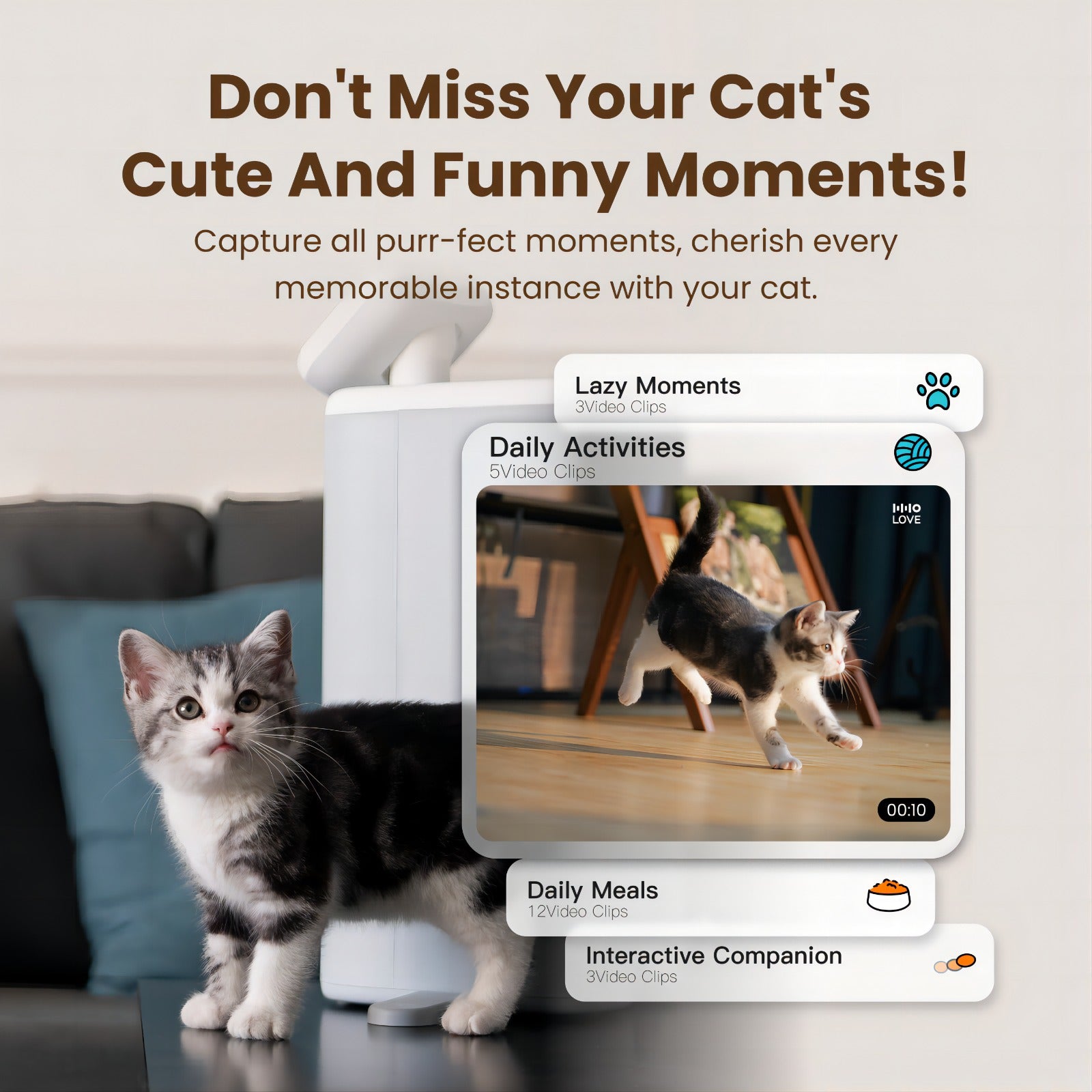 Smart Cat Feeder with 360° Camera & Laser Toy