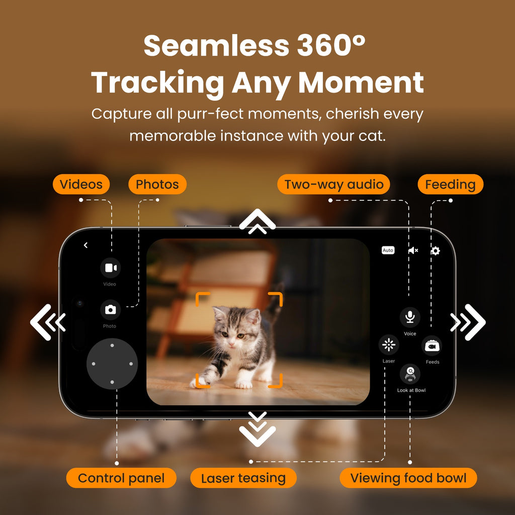 Smart Cat Feeder with 360° Camera & Laser Toy