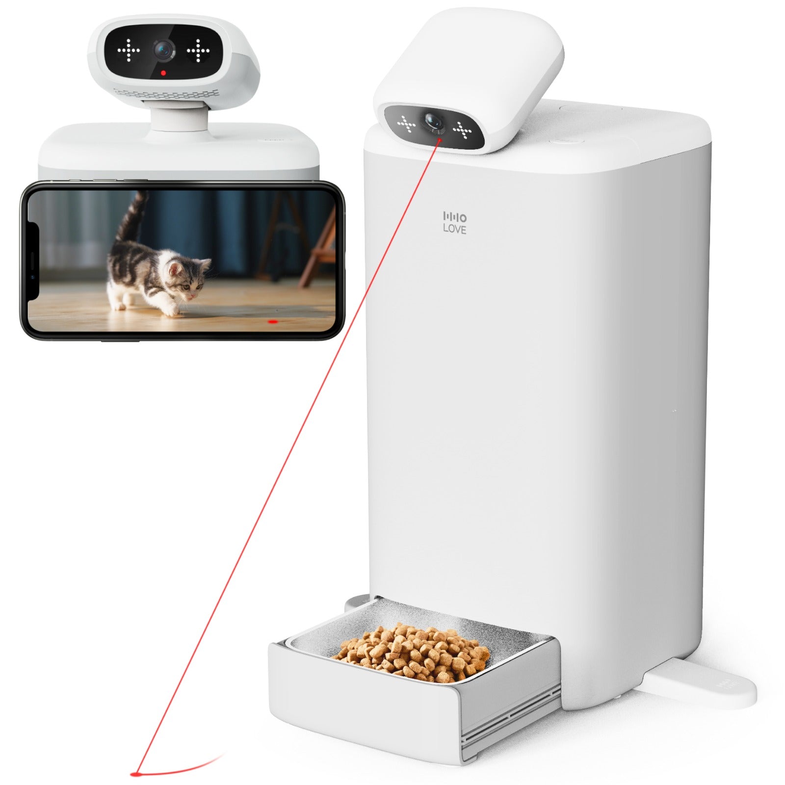 Smart Cat Feeder with 360° Camera & Laser Toy